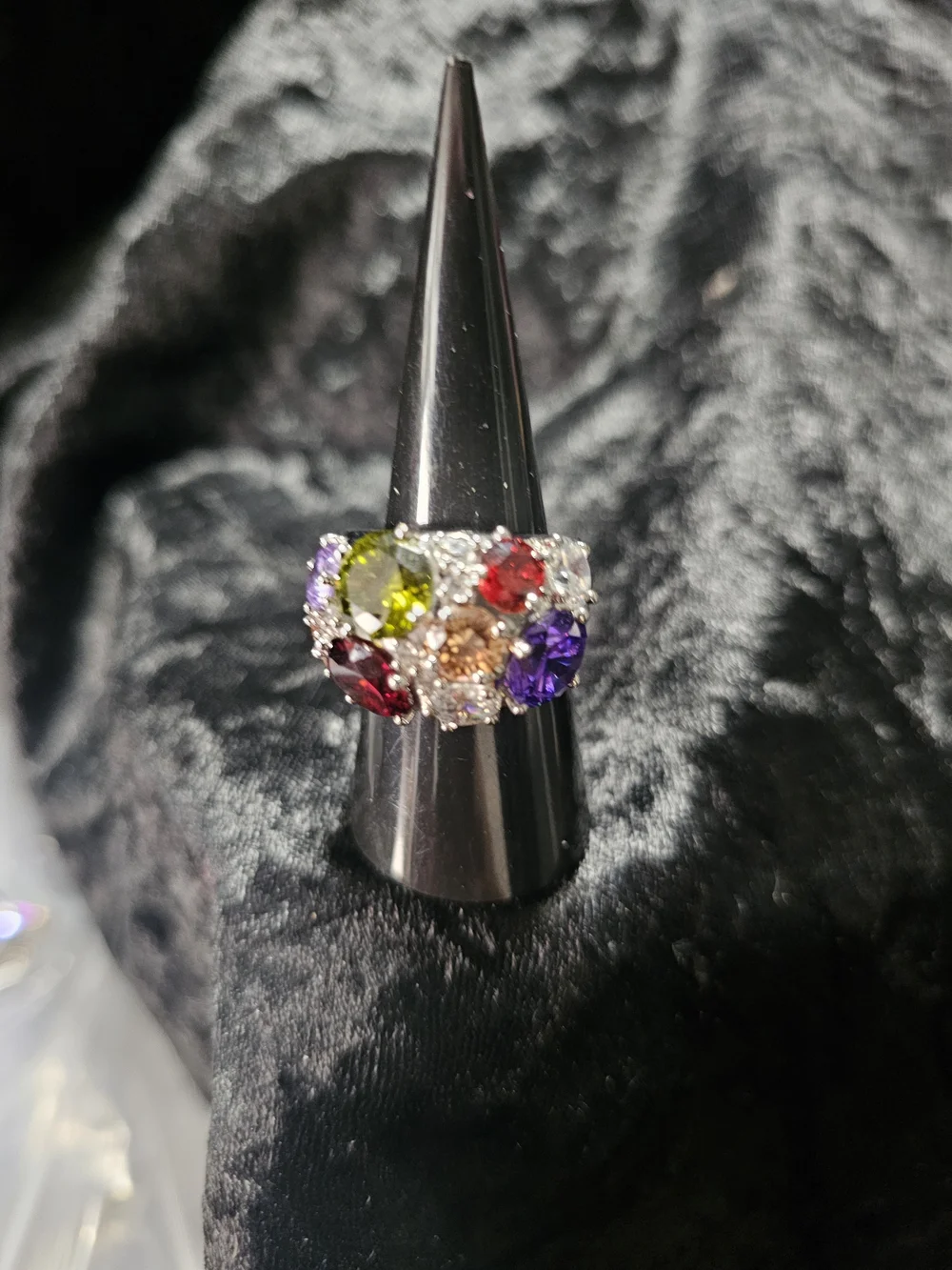 Multicolor Gemstone Cluster Ring - Women Jewelry